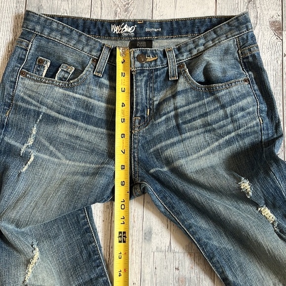 MOSSIMO BOYFRIEND‎ RAW HEM DISTRESSED STRETCH JEANS SIZE 2 - Picture 12 of 13